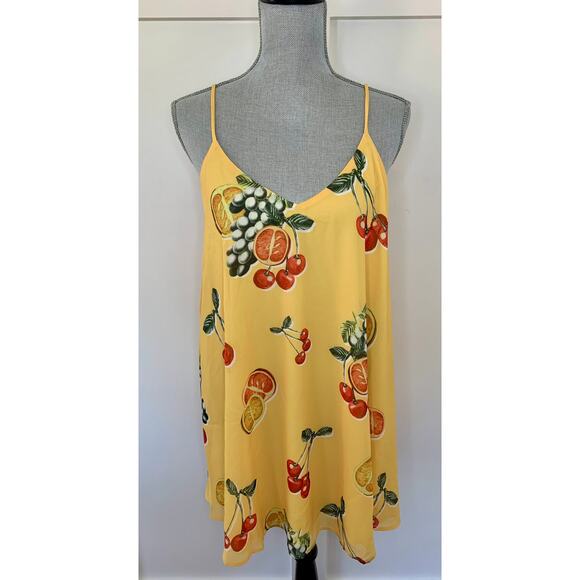 Show Me Your Mumu Citrus Mini Dress in Yellow Medium Graphic Print Sleeveless - Picture 1 of 5